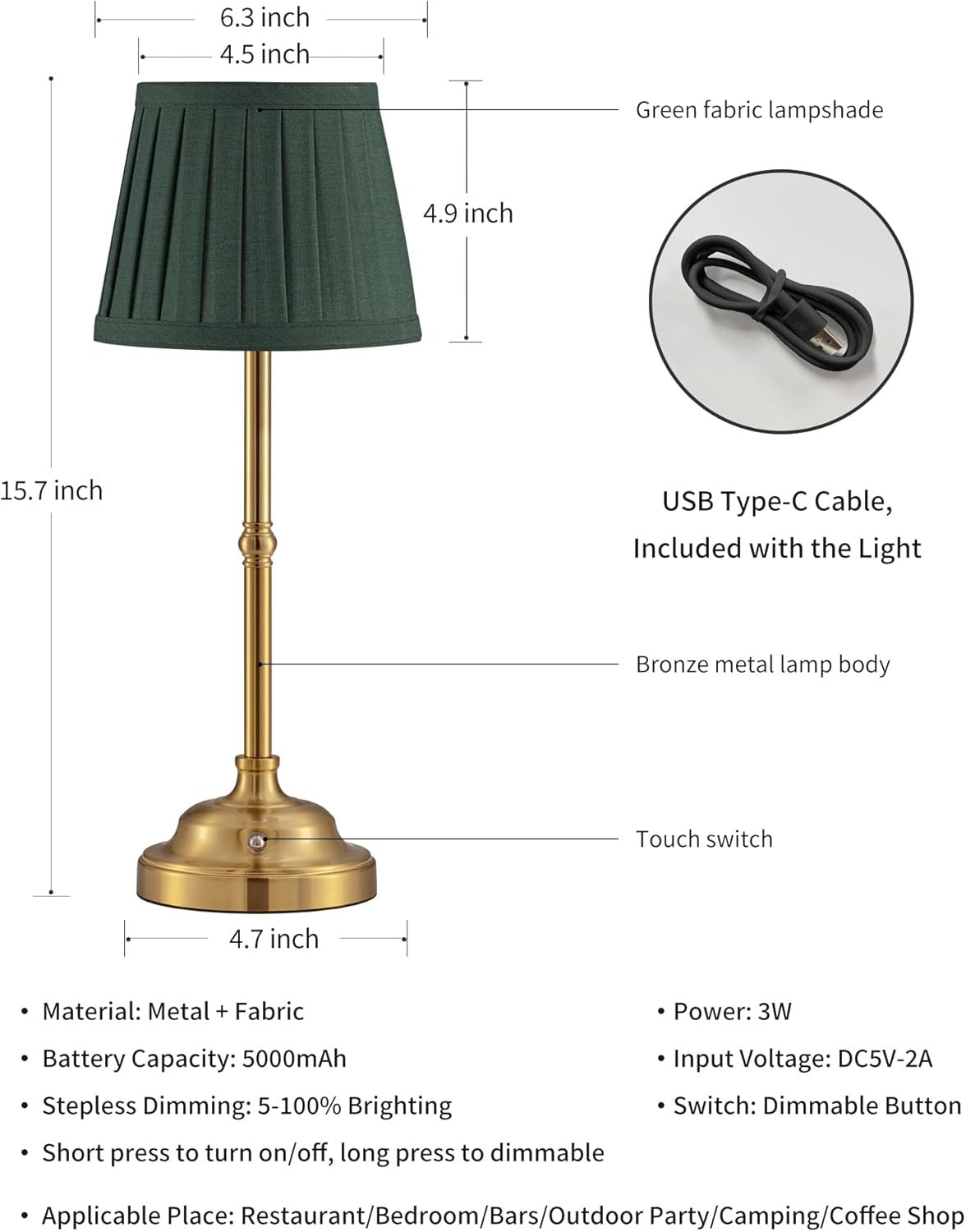 Retro LED Bedside Lamp